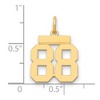 Black Bow Jewelry 14k Yellow Gold, Athletic Collection, Small Polished Number 88 Pendant - 2 of 3