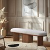Meridian Furniture,Wilshire Cream Boucle Fabric Bench - 2 of 4