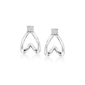 RS Pure by Ross-Simons 0.10 ct. t.w. Diamond Double-Split Huggie Hoop Earrings in Sterling Silver - 1 of 4