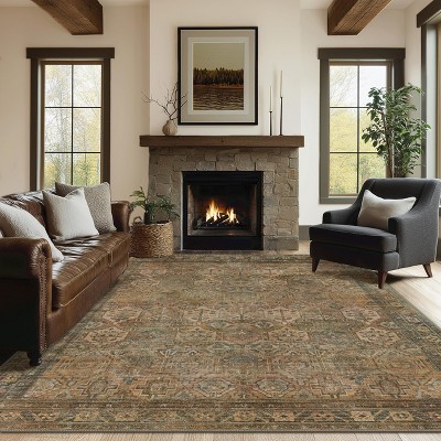 Abynow Medallion Faded Persian Indoor Area Rug