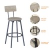 Industrial 4PCS Long Bar Table Set with 3 PU Upholstered Bar Stools, 4L -ModernLuxe - image 4 of 4