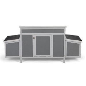 Sevobal Pet Crates and Houses Large Weatherproof Wood Chicken Coop with Nesting Boxes, Outdoor Cage for Small Animals, Gray, 58.87"*27.56"*27.95" - 1 of 4