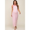 PinkBlush Pink Striped Ribbed Sleeveless Maternity Maxi Dress - 2 of 4