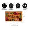 Evergreen Floral Framed Welcome Indoor Outdoor Natural Coir Doormat 1'4"x2'4" Brown - 3 of 4