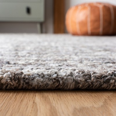 Gray and Beige 6' x 9' Wool Abstract Tufted Rug