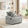 LIVAREEmlen 3-in-1 Sofa Bed, Convertible Sleeper Chair Adjustable Pull Out Multi-Pockets Folding Sofa Bed for Living Room Bedroom Small Space (Grey) - 4 of 4
