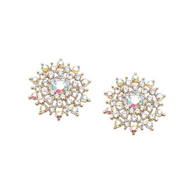 SOHI Women's Gold Snowflake Stud Earrings