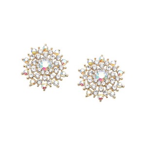 SOHI Women's Gold Snowflake Stud Earrings - 1 of 3