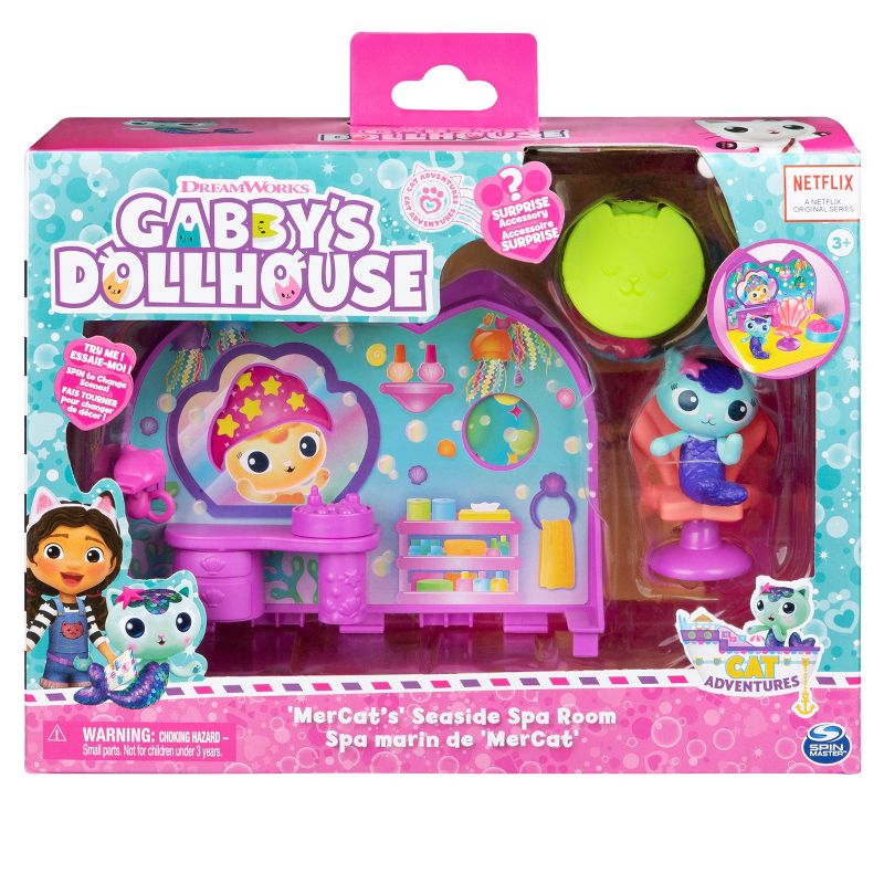 Gabby&#39;s Dollhouse MerCat&#39;s Seaside Spa Room Playset, 3 of 10
