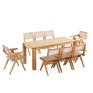 Manhattan Comfort 9pc 70.86" Rockaway and Hamlet Rectangle Dining Set - 1 of 4
