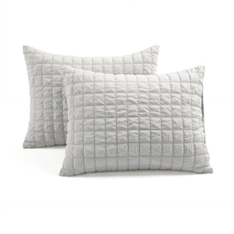 Lush Decor Lush Décor 3pc Full/Queen Crinkle Textured Dobby Comforter Set Light Gray: Midweight Microfiber Bedding, Contemporary Style