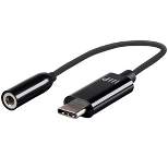 Monoprice USB-C to 3.5mm Audio Auxiliary Adapter - Black Ideal For Smartphones, Androids, LG, HTC