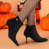 Allegra K Women's Pointed Toe Side Zip Stiletto Heel Ankle Boots - 2 of 4