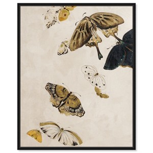 Art Remedy Golden Butterflies Classic Elegant Butterfly Wall Art Framed - 1 of 4
