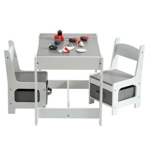 Kids Table & Chair Set, 3 in 1 Children Activity Table w/Removable ...