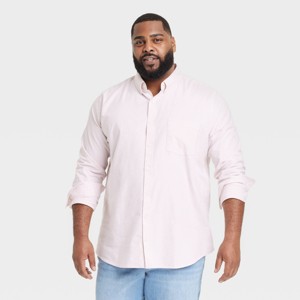 Men's Long Sleeve Poplin Shirt - Goodfellow & Co™ Pink - 1 of 3