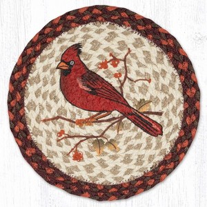 Earth Rugs Cardinal Art Round Jute Trivet 10"x10" for Dining Table Use - 1 of 3