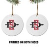 San Diego State University Primary Logo Porcelain Holiday Christmas Tree Ornament  2.8" (7.1 cm) - 2 of 4