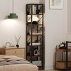 Narrow 6-Tier Tall Bookshelf – Rustic Metal Frame Skinny Storage Rack for Small Spaces – Freestanding Industrial Display Stand for Bedroom - 3 of 4