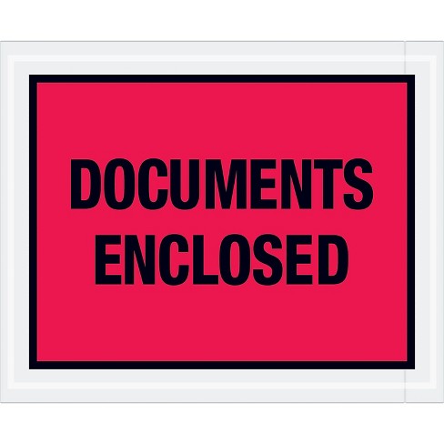 Tape Logic "Documents Enclosed" Envelopes 4 1/2" x 5 1/2" Red 1000/Case PL438 - image 1 of 1