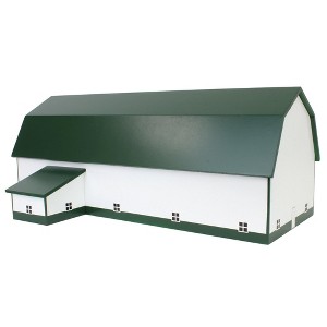 1/64 White & Forest Green 60ft x 120ft Wooden Dairy Barn with Milk House STA-222 - 1 of 4