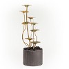 32" Metal Multi-Tiered Lily Pads Fountain with Stones Copper - Alpine Corporation - 3 of 4