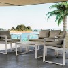 Patti 4-piece Aluminum Frame and Rattan Patio Conversation Set with Wood-like Coffee Table, Outdoor Furniture - Maison Boucle - 2 of 4
