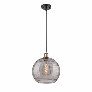 Athens Deco Swirl - 1 Light Stem Hung Mini Pendant In Industrial Style-15 Inches Tall and 12 Inches Wide - 1 of 1