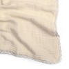 Makemake Organics GOTS Certified Organic Cotton Muslin Soft Breathable Lightweight Swaddle and Comfort Organic Baby Blanket - Oat - 3 of 4