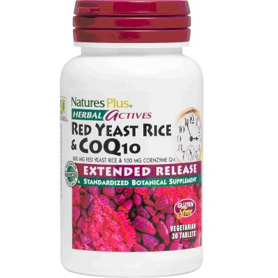 NaturesPlus Herbal Actives Red Yeast Rice & Coq10 - Extended Release 30 Veg Tablets.