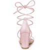 Allegra K Women's Clear Strap Padded Insole Lace Up Block Heels Sandals - 3 of 4