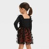 Toddler Girls' Halloween Bat Long Sleeve Tulle Dress - Cat & Jack™ Black - 2 of 3