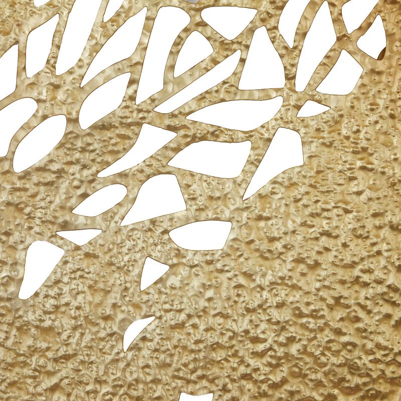 Set of 3 Metal Leaf Wall Decors with Laser Cut Detailing Gold - The Novogratz, 4 of 5