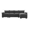 118"W Modern L-Shaped Chenille Cloud Sofa with Double Seat Cushions, 5-Seat Upholstered Sofa Couch with Chaise Lounge - HABITRIO - 2 of 4