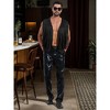 INSPIRE CHIC Men's Suede Casual Front Open Sleeveless Fringe Trim Vest - 4 of 4