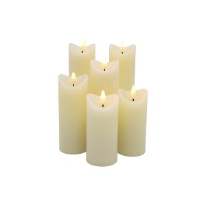 LumaBase Battery-Operated 3D-Wick LED Candles - Set of 6 - 1 of 4