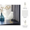 White Ceramic Bird Figurine with Gold Metal Accents - Modern Ceramic Decorative Sculpture for Home, Office, Bedroom, or Living Room Decor - 4 of 4