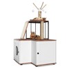 Modern 2-in-1 Cat Tree and Litter Box Enclosure with Odor-Resistant Surfaces, Multi-Level Tower - 2 of 4