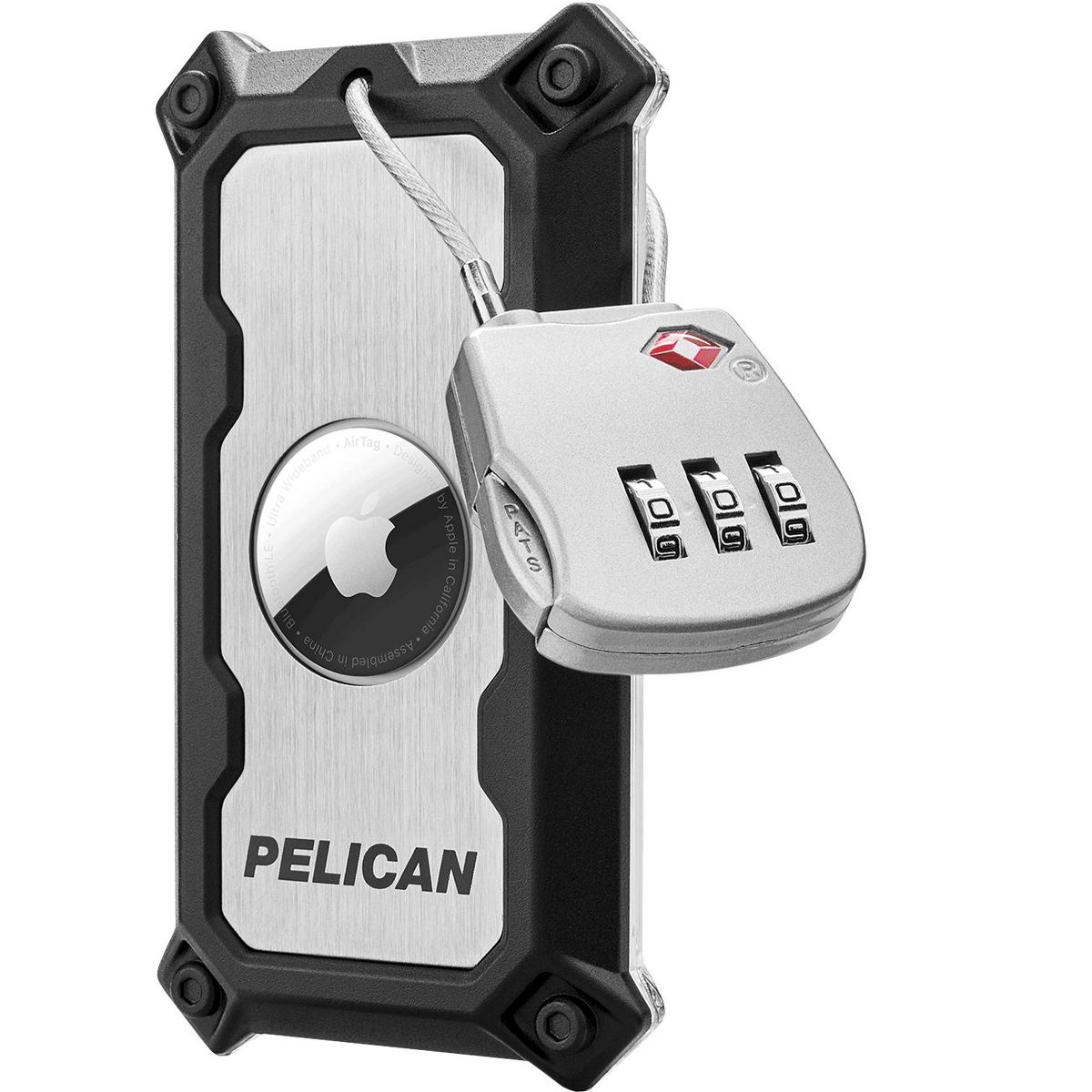 Pelican Tracker AirTag Luggage Lock - Brushed Titanium - thumbnail 4
