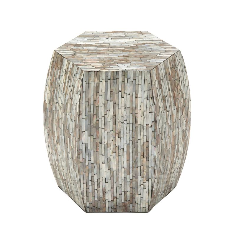 Wood and Shell Hexagon Accent Table - Olivia & May, 6 of 23