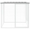 vidaXL Chicken Cage - Versatile Galvanized Steel Hutch for Hens and Small Animals with Ventilated Mesh Design and Weather-Resistant Roof - Light Gray - 3 of 4
