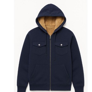 BenBen Men's Faux Shearling Full Zip Hoodie Max Warmth & Value - 1 of 1