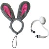 Midlee Easter Bunny Gray & Pink Dog Rabbit Ears with Tail (Small) - 2 of 4