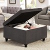 NicBex 30" Storage Bench Square Ottoman with Storage Upholstered Button Tufted for Bedroom, Living Space - 3 of 4