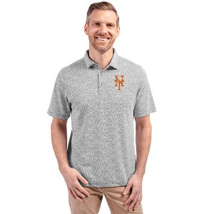 New York Mets Cutter & Buck Virtue Eco Pique Botanical Print Recycled Mens Polo - 1 of 1
