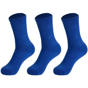 3 Pairs Cotton Crew Socks for Women – Soft, Breathable & Cushioned Athletic Sport Socks, Size 9-11 - 1 of 3