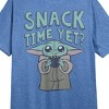The Mandalorian Grogu Snack Time Yet Crew Neck Short Sleeve Blue Heather Women's Night Shirt - 2 of 3
