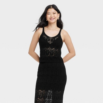 Women's Crochet-Style Sweater Tank - A New Day™