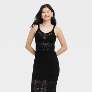 Women's Crochet-Style Sweater Tank - A New Day™ - 1 of 3