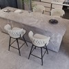 26" Suede Woven Bar Stool Set of 4, 360° Swivel Counter Stools with Back, Armrest, Footrest, Metal Legs - 2 of 4
